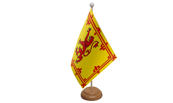 Scotland Lion Small Flag with Wooden Stand
